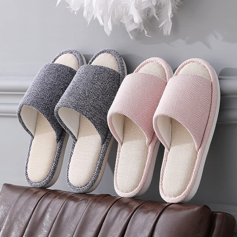 AioTio Fabric Slippers - Indoor & Outdoor, Non-Slip, Four Seasons, Soft Bottom, Couple Slippers - Men & Women (Pink 7-8 Women/5-6 Men) - Image 3