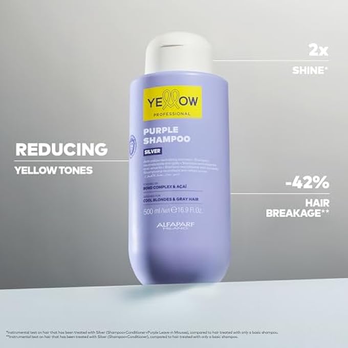 Yellow PROFESSIONAL SILVER PURPLE SHAMPOO 500 ML - Image 3