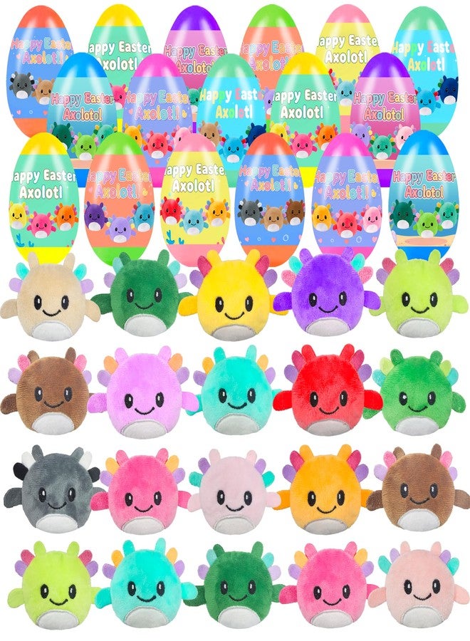 Cherislpy 24 Pcs PreFilled Easter Eggs with Plush Axolotl Toys Animals Decoration Stuffed Toy Great for Kids Boys Girls Toddler Easter Basket Stuffers Party Favors Egg Fillers - Image 1
