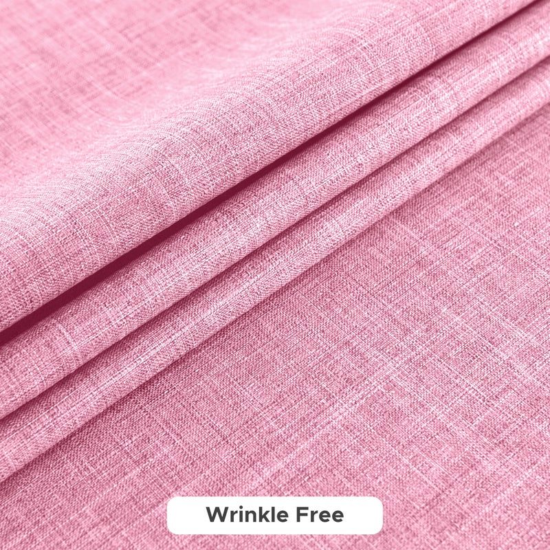 Fitable Faux Linen Tablecloths for Rectangle Tables: Water & Stain Resistant Farmhouse Table Cloth, Washable Burlap Textured Table Covers for Kitchen Dining Party(2 Pack, 52x70 Inch, Pink) - Image 5