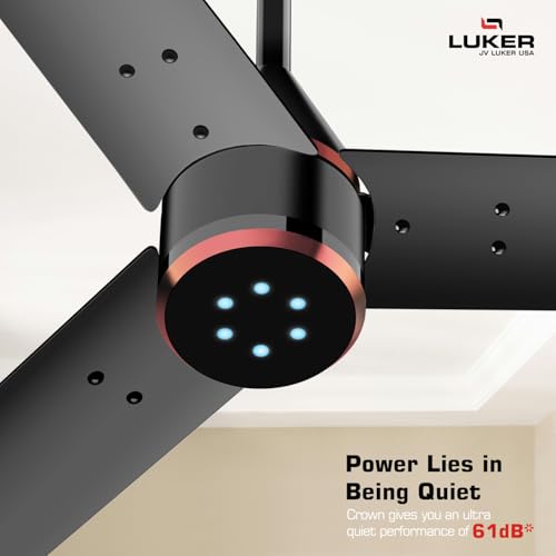 LUKER JVLuker USA Crown 1200mm BLDC Ceiling Fans with Remote, BEE 5 Star Rated Energy Saving Ceiling Fan for Living Room, High Air Delivery with LED Indicators -White-White-Copper - Image 3