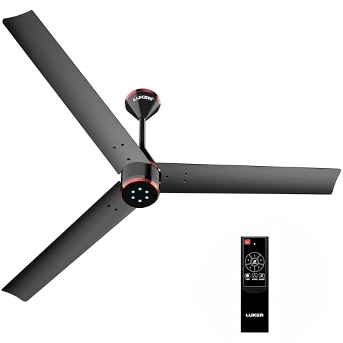 LUKER JVLuker USA Crown 1200mm BLDC Ceiling Fans with Remote, BEE 5 Star Rated Energy Saving Ceiling Fan for Living Room, High Air Delivery with LED Indicators -White-White-Copper - Image 1