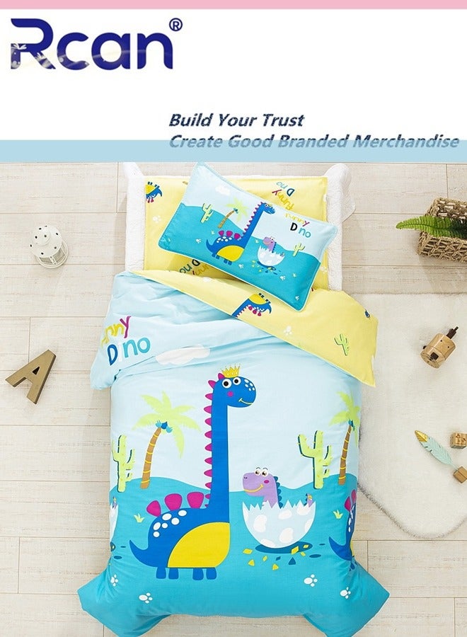 Rcan Rcan 3-Piece Set Kids Cartoon Kindergarten Nap Print Pattern Design Duvet Cover Bedding Set Cotton for Boys Girls, Multicolor - Image 1