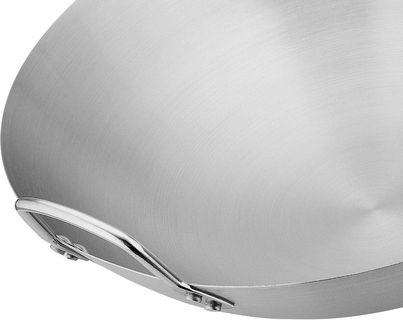 Steel Saute Pan Handle Cookware Portable Heated Evenly Professional Utensils Wok Cooking Pot Chinese Pan for Fried Potatoes BBQ, 28cm - Image 2