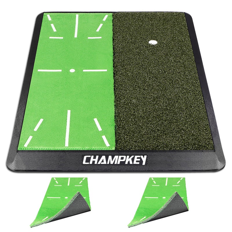 CHAMPKEY Heavy-Duty Golf Hitting Mat - Swing Path Feedback Golf Practice Mat - Ideal for Indoor and Outdoor Training - Image 1