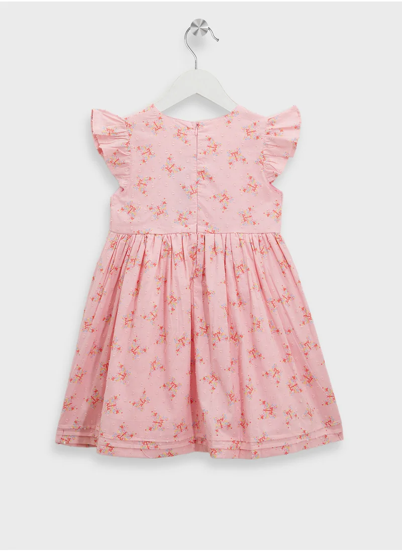 ريبلز مع نمشي Girls Floral Print Dress