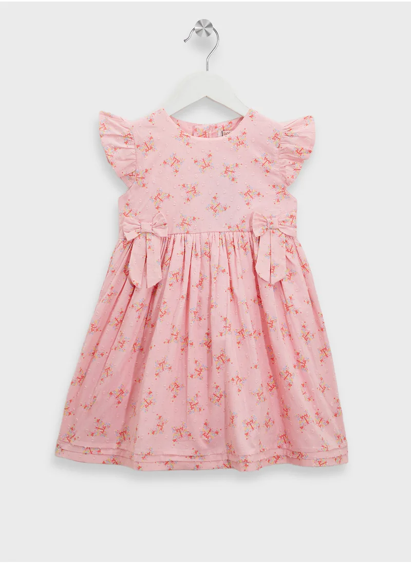 ريبلز مع نمشي Girls Floral Print Dress