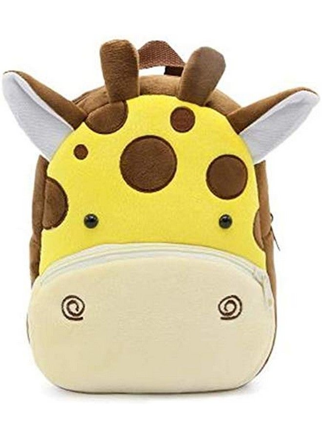 blue tree Cute Kids Backpack Toddler Bag Plush Animal Cartoon Mini Travel Bag For Baby Girl Boy 1-6 Years (Giraffe),Brown - Image 1