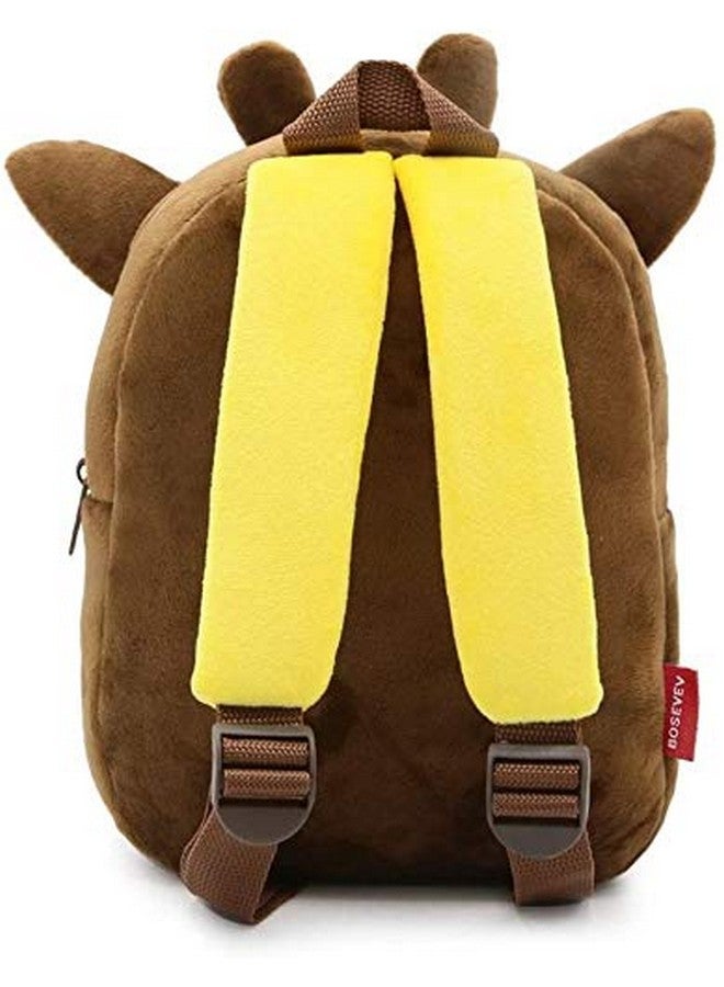 blue tree Cute Kids Backpack Toddler Bag Plush Animal Cartoon Mini Travel Bag For Baby Girl Boy 1-6 Years (Giraffe),Brown - Image 4