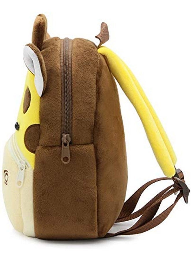blue tree Cute Kids Backpack Toddler Bag Plush Animal Cartoon Mini Travel Bag For Baby Girl Boy 1-6 Years (Giraffe),Brown - Image 3