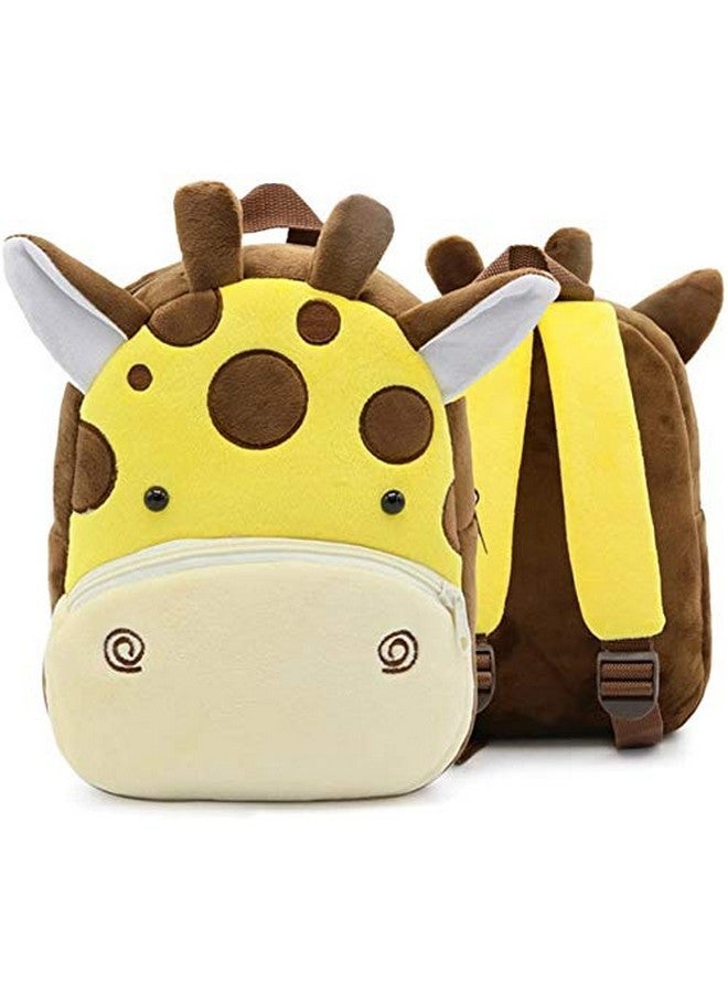 blue tree Cute Kids Backpack Toddler Bag Plush Animal Cartoon Mini Travel Bag For Baby Girl Boy 1-6 Years (Giraffe),Brown - Image 2