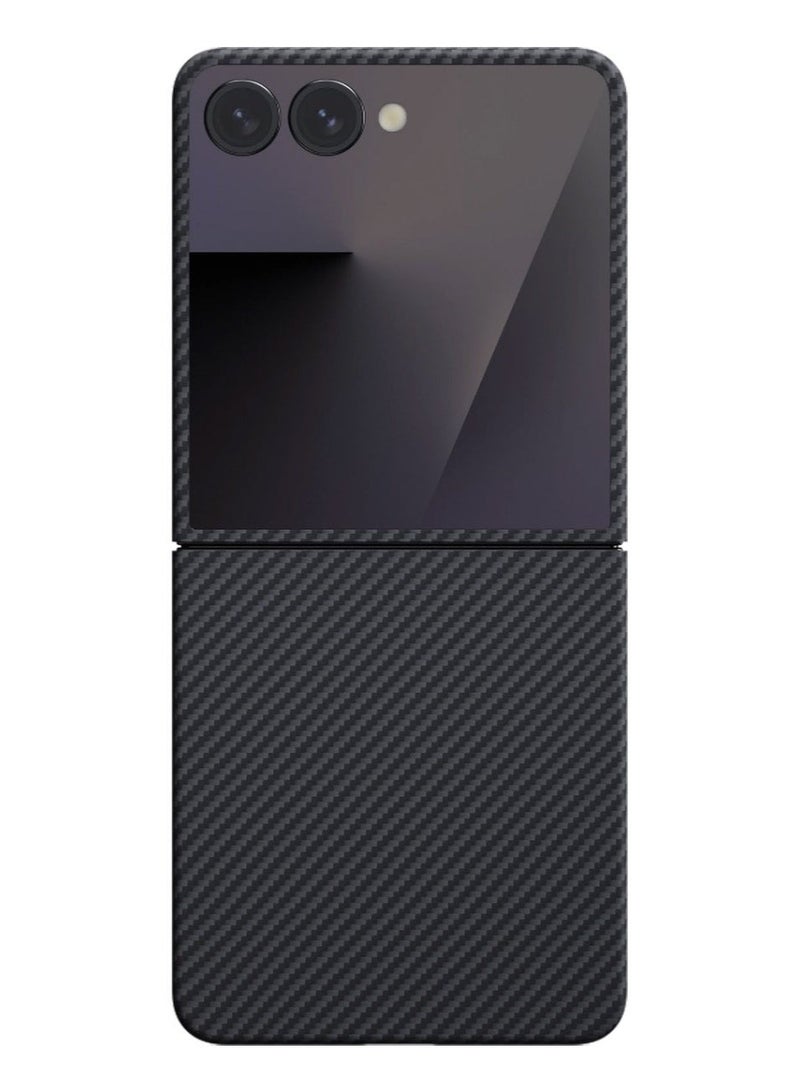 بروتيكت جراب كربون فايبر نحيف للغاية لـ Samsung Galaxy Z Flip 8 | يدعم الشحن المغناطيسي، نحيف بسمك 1 مم، مصنوع من ألياف الأراميد 1500D، غطاء أمامي وخلفي - Image 4