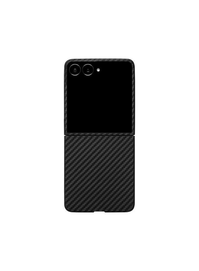 بروتيكت جراب كربون فايبر نحيف للغاية لـ Samsung Galaxy Z Flip 8 | يدعم الشحن المغناطيسي، نحيف بسمك 1 مم، مصنوع من ألياف الأراميد 1500D، غطاء أمامي وخلفي - Image 1