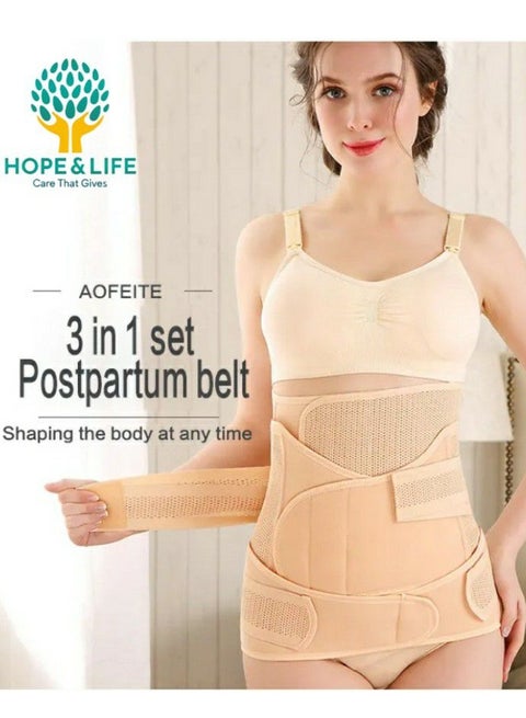 Hope And Life 3 In 1 Postpartum Medical Abdominal Girdle To Strengthen Muscles, Sculpt The Abdomen, And Restore A Natural Shape - Multiple Sizes