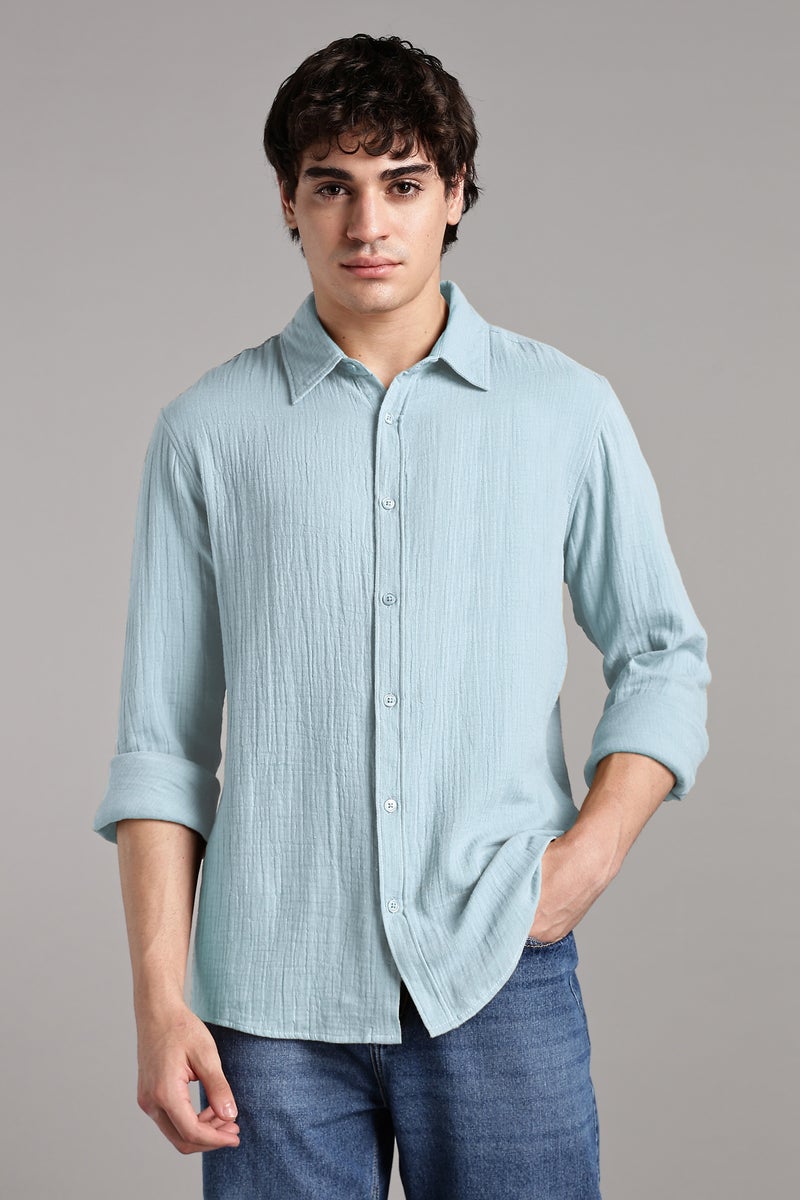 fyltr Men's 100% Cotton Solid Color Shirt - Full Sleeves | Casual Shirts for Men | Shirts for Office | Comfortable & Soft - Image 1