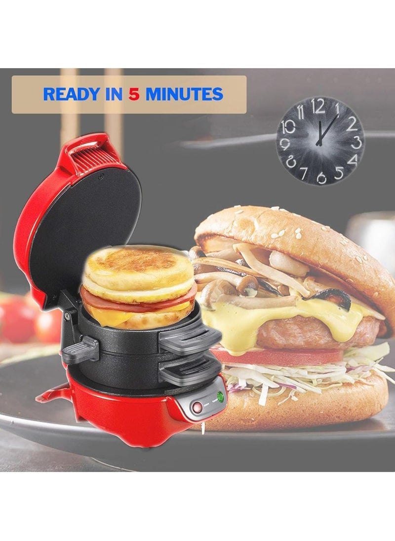 Generic - Sandwich Toaster Burger Maker, Panini Press with Egg Rings and Timer, Efficient Non-Stick Heating Plates, for Hamburgers, Waffles Snacks| Burger Sandwich Maker - Image 1
