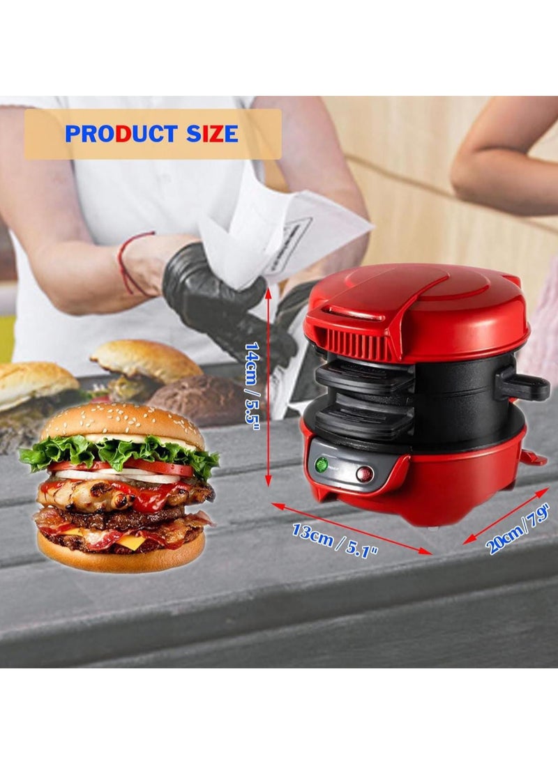 Generic - Sandwich Toaster Burger Maker, Panini Press with Egg Rings and Timer, Efficient Non-Stick Heating Plates, for Hamburgers, Waffles Snacks| Burger Sandwich Maker - Image 1