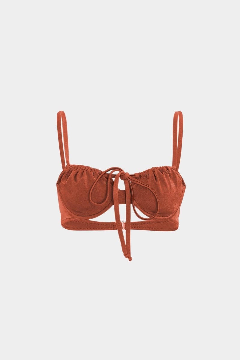 Açelya Okcu Azalea Okcu Premium Shirred Detail Luna Slim Fit Women's Bikini Top  - Image 2