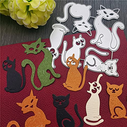 NVZBL 5pcs Cats Cutting Dies, Cat Animal Die Cuts Metal Embossing Stencils Template Mould for Card Scrapbooking and DIY Craft Album Paper Card Decor - Image 5