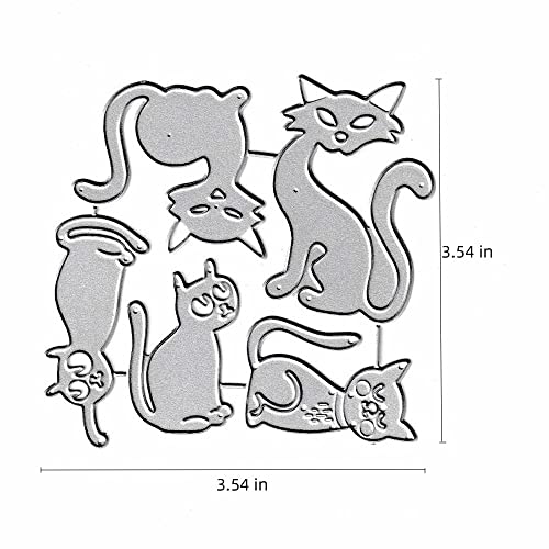NVZBL 5pcs Cats Cutting Dies, Cat Animal Die Cuts Metal Embossing Stencils Template Mould for Card Scrapbooking and DIY Craft Album Paper Card Decor - Image 2