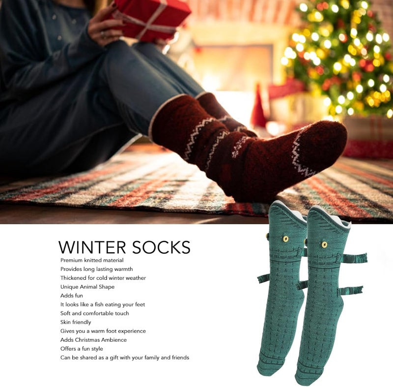 klarako Christmas Socks,Christmas Holiday Design Soft Socks,Warm Thickened Soft Skin Friendly Animal Shape Knit Socks for Women Men - Image 4