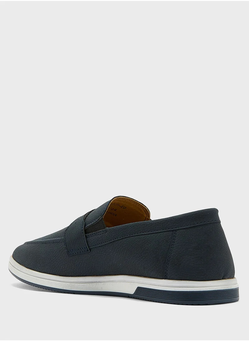 Robert Wood Webbing Saddle Detail Casual Slip On Loafers
