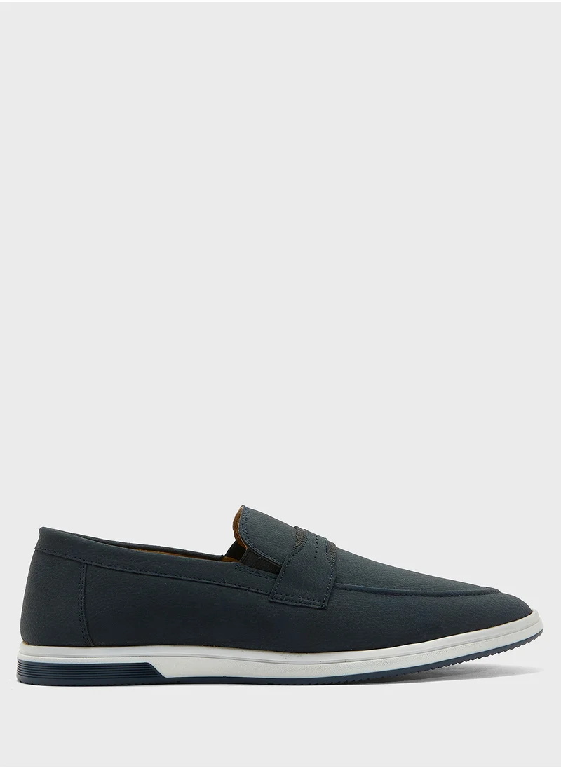 Robert Wood Webbing Saddle Detail Casual Slip On Loafers