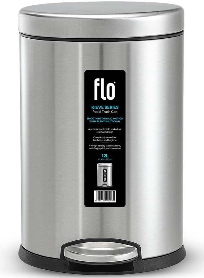 Dustbin - kieve  matt steel 12l