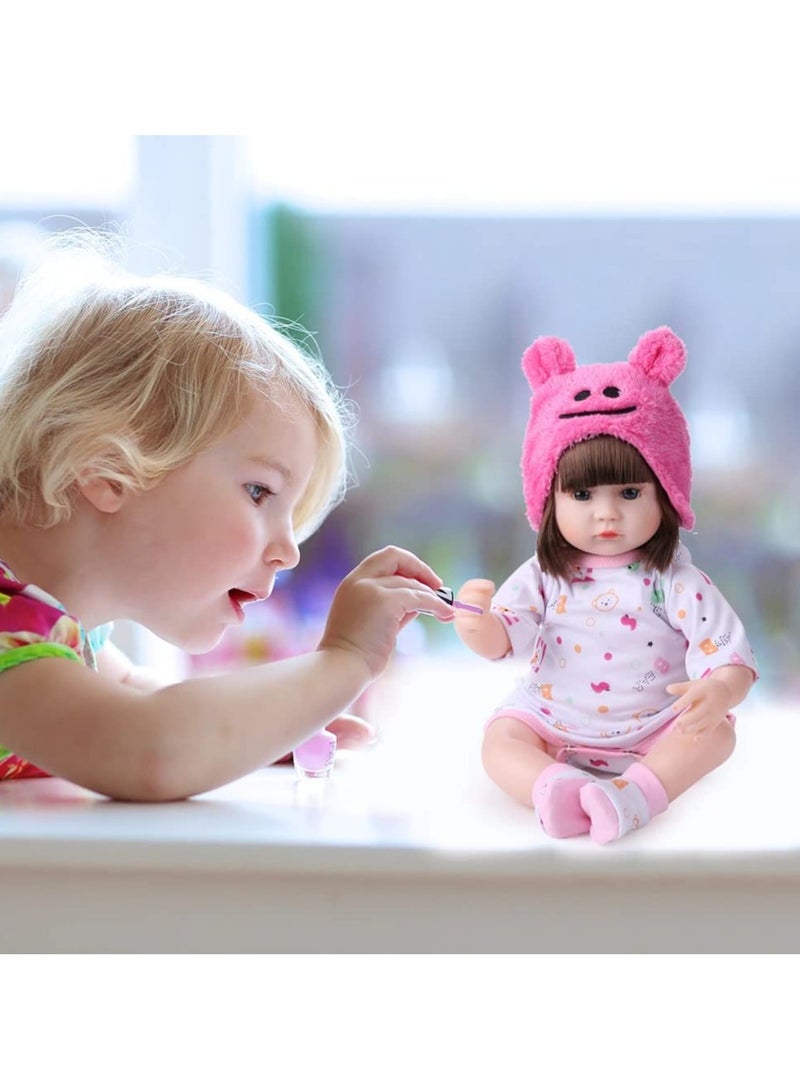 Nano Classic 16 inch 42cm Reborn Baby Doll Soft cloth vinyl head, leg and hand Silicone Doll newborn real like Baby Doll Girl Toy -  PINK  - Image 5