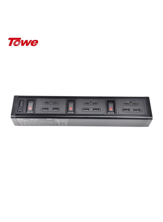 Towe High Power Overcharge Protection Type-c Industrial Grade Multi-port Type-c Fast Charging Socket Pdu Power Strip With Individual Control Outlets - Image 4