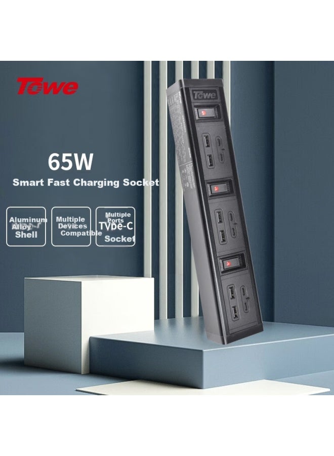 Towe High Power Overcharge Protection Type-c Industrial Grade Multi-port Type-c Fast Charging Socket Pdu Power Strip With Individual Control Outlets - Image 1