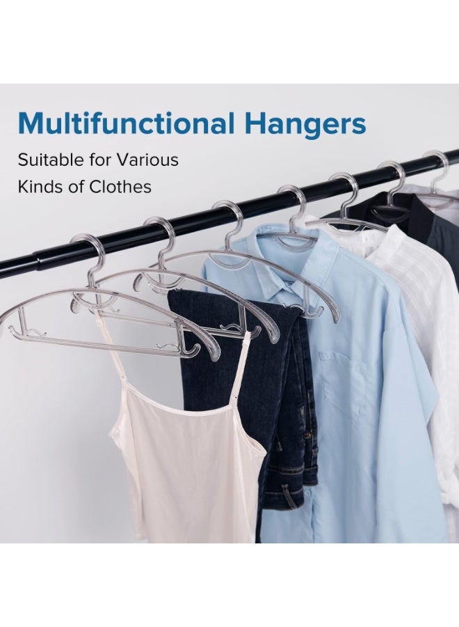 هابي هوم شماعات أكريليك شفافة مقاومة للكسر بتصميم انسيابي وعريض، طقم من 5 قطع لتعليق الملابس والمعاطف والفساتين، علاقات أنيقة وعملية لتنظيم الدولاب وحماية الملابس من الانزلاق والتجعد - Image 4