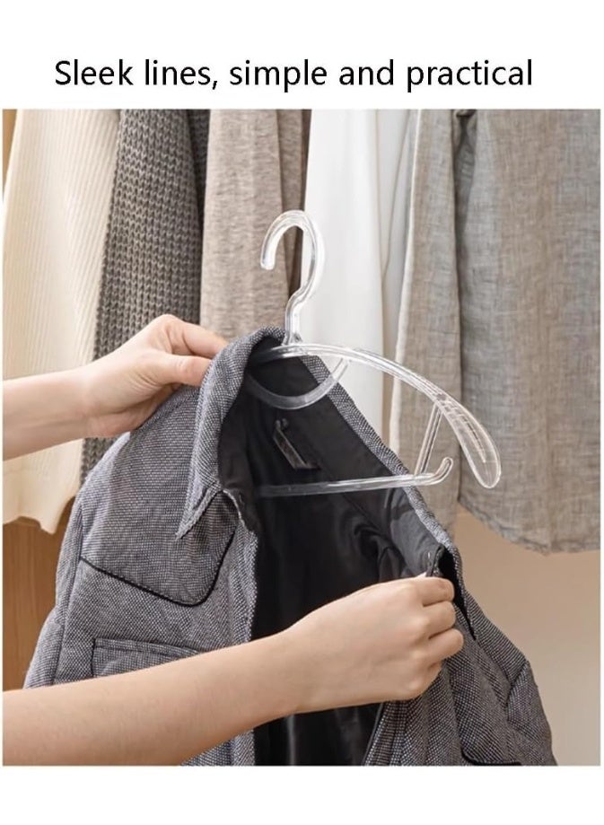 هابي هوم شماعات أكريليك شفافة مقاومة للكسر بتصميم انسيابي وعريض، طقم من 5 قطع لتعليق الملابس والمعاطف والفساتين، علاقات أنيقة وعملية لتنظيم الدولاب وحماية الملابس من الانزلاق والتجعد - Image 2