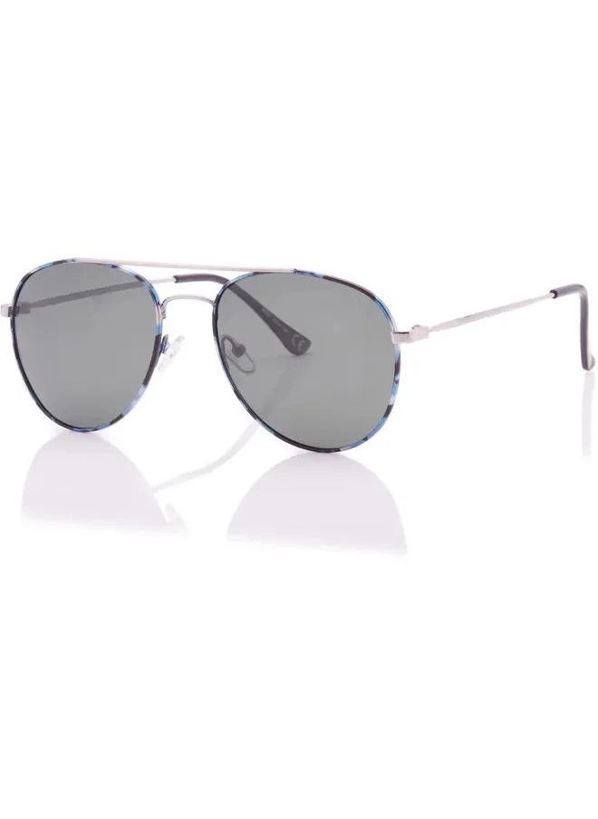 لي كوبر Polarized Sunglasses Silver Frame G15 Mirror Lens 56mm  - LC1205C03