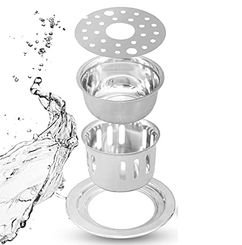 Atipriya Jali Round Lock with Anti Cockroach Trap Plain Stainless Steel with 5 X 5 Hole Drain Cover 5 x 5 AntiCockroach Hole for Bathroom and Kitchen Floor Water Drain Grate Silver - Image 1