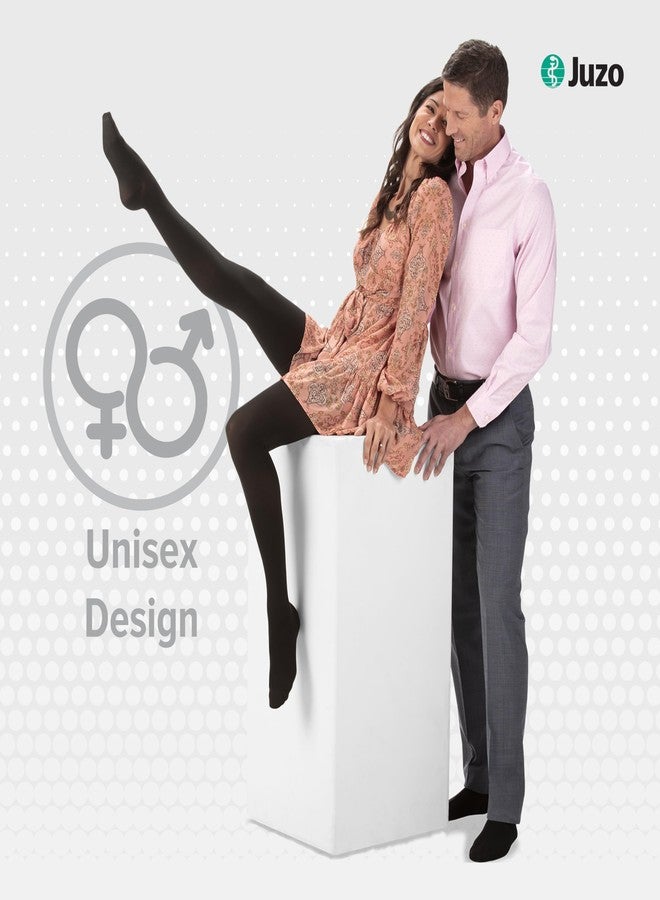 Juzo Soft 2000 Knee-High 15-20 mmHg Closed Toe Compression Stocking with Silicone Top Band- Men & Women, Regular, 2 (II), Black - Image 2