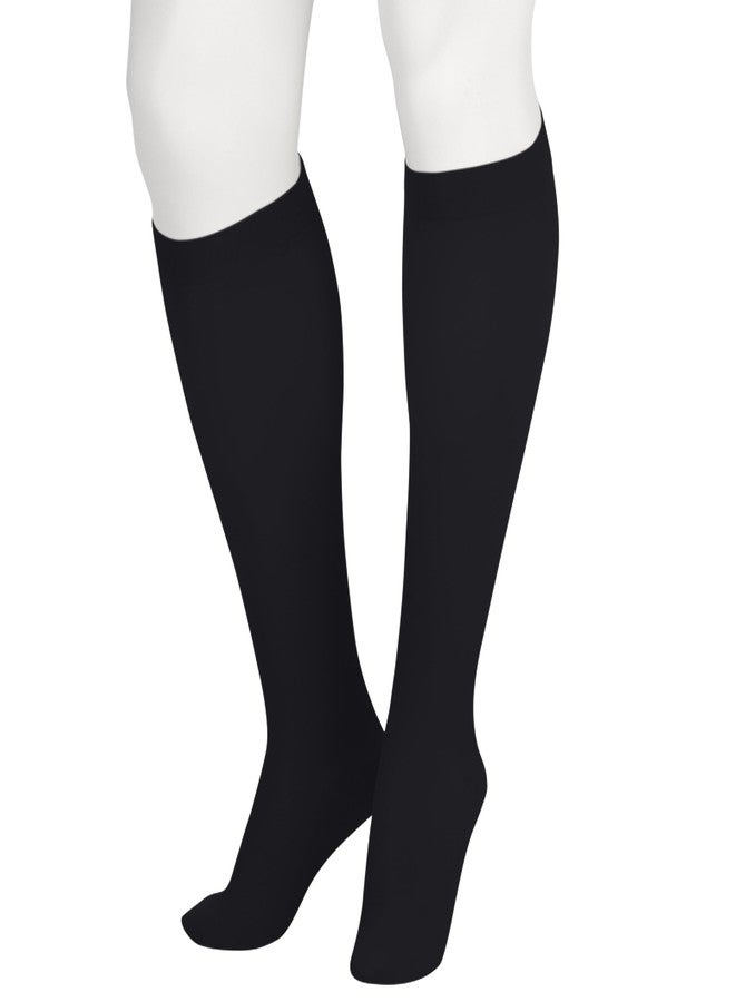 Juzo Soft 2000 Knee-High 15-20 mmHg Closed Toe Compression Stocking with Silicone Top Band- Men & Women, Regular, 2 (II), Black - Image 1