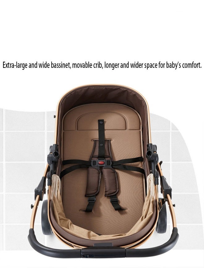 كيديليو عربة أطفال فاخرة قابلة للعكس، أوضاع تحويل 3 في 1، امتصاص صدمات متقدم، سرير أطفال قابل للإمالة بالكامل - Image 3