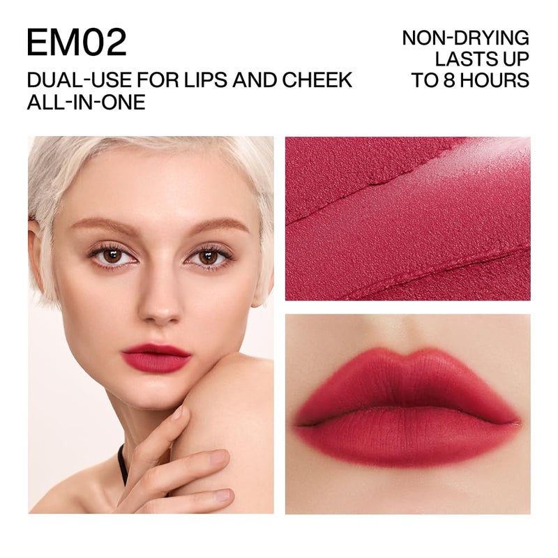 INTO YOU Matte Lipstick, Super Stay Lip Clay for Women, Waterproof, Long Lasting Lip Stain, High Impact Lipcolor with Lightweight Lip Mud Texture, Dual-use for Lips and Cheek, Pink Lipstick (EM02) - Image 4