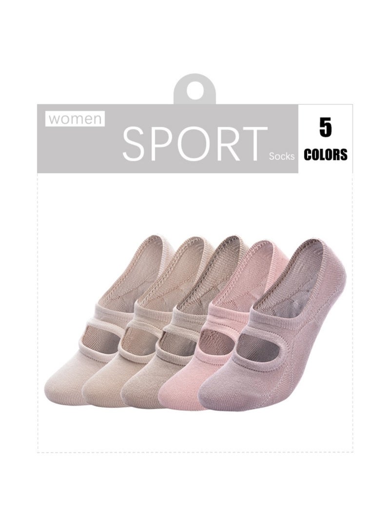 جاياتو أحذية يوجا وبراتي لنساء بعبوة من 5 أزواج، مُعدلة للياقة البدنية والرقص والتمارين الرياضية، مع مادة مقاومة للانزلاق على الأرض، المقاسات من 38 إلى 42. - Image 1