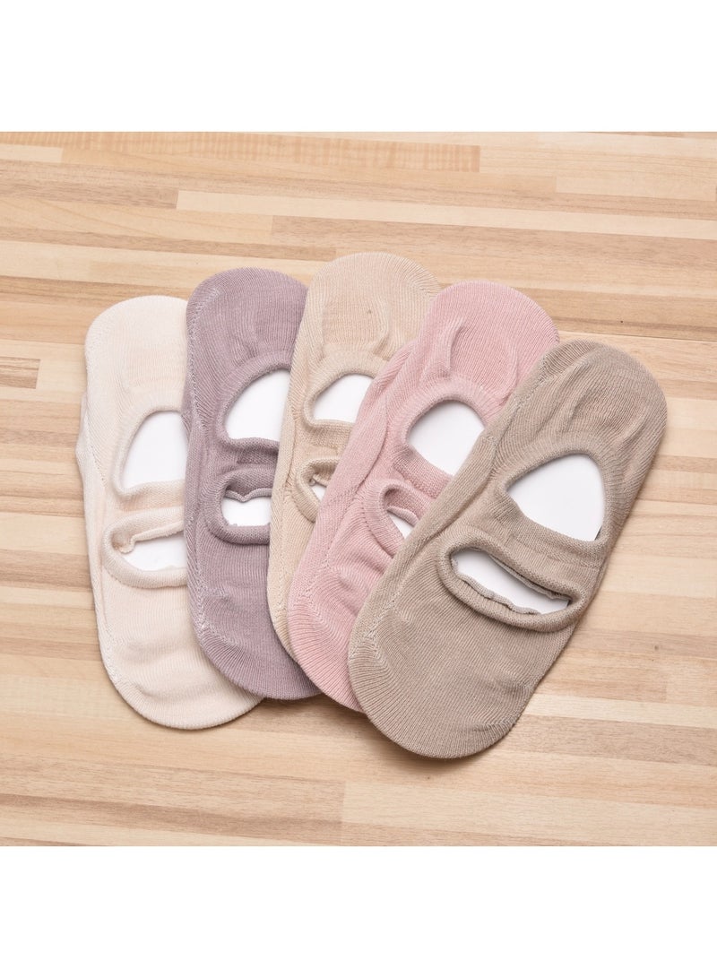 جاياتو أحذية يوجا وبراتي لنساء بعبوة من 5 أزواج، مُعدلة للياقة البدنية والرقص والتمارين الرياضية، مع مادة مقاومة للانزلاق على الأرض، المقاسات من 38 إلى 42. - Image 2