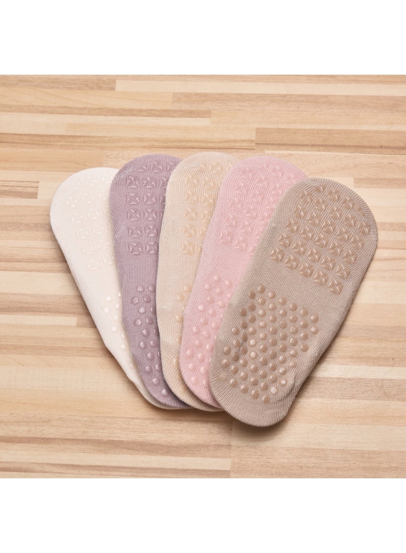 جاياتو أحذية يوجا وبراتي لنساء بعبوة من 5 أزواج، مُعدلة للياقة البدنية والرقص والتمارين الرياضية، مع مادة مقاومة للانزلاق على الأرض، المقاسات من 38 إلى 42. - Image 3