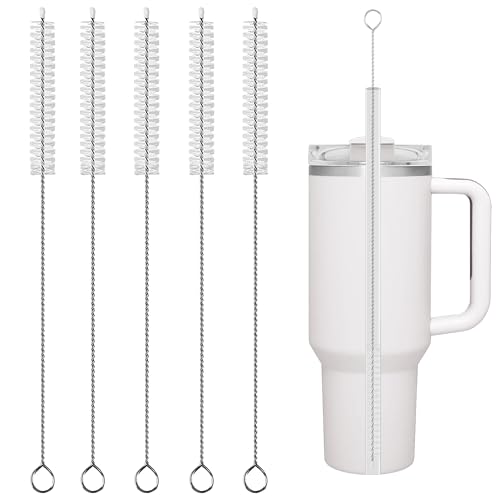 KEUYE Stanley Straw Cleaner Brush, Reusable Extra Long for 40/30/20 oz Stanley Mug, 10mm Wide Drinking Straws Cleaning Brush for Sippy Cup, Water Bottle and Tubes (5Pcs) - Image 1