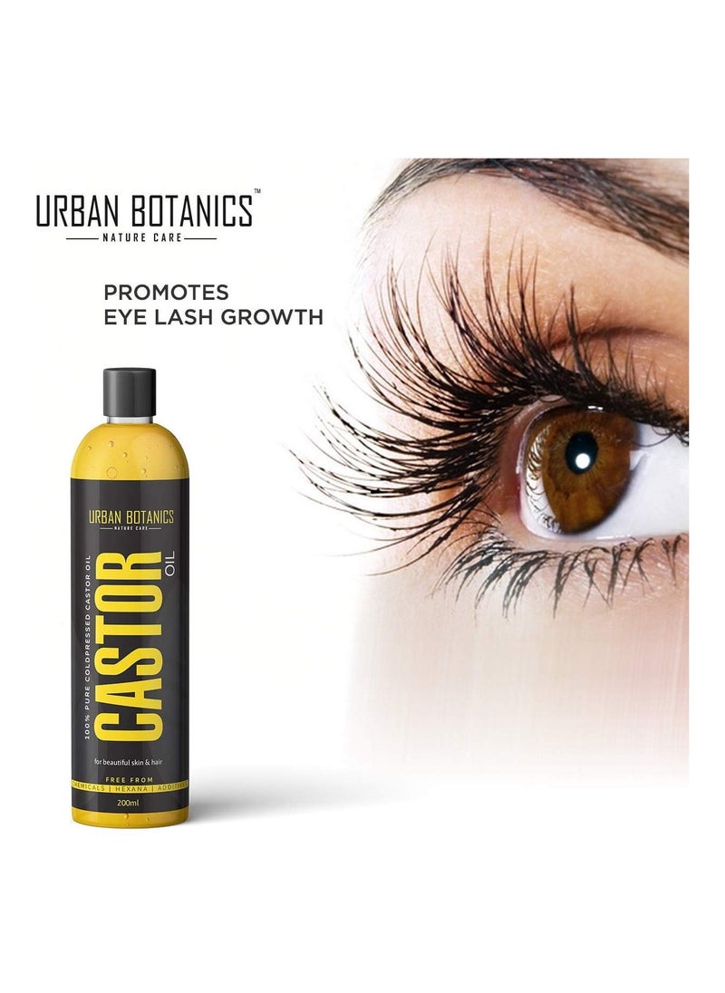 UrbanBotanics Urbanbotanics Cold Pressed Castor Oil For Hair Growth,  Skin Care,  Moisturizing Dry Skin Nails Eyelash Virgin Grade Organic 200ml  - Image 4