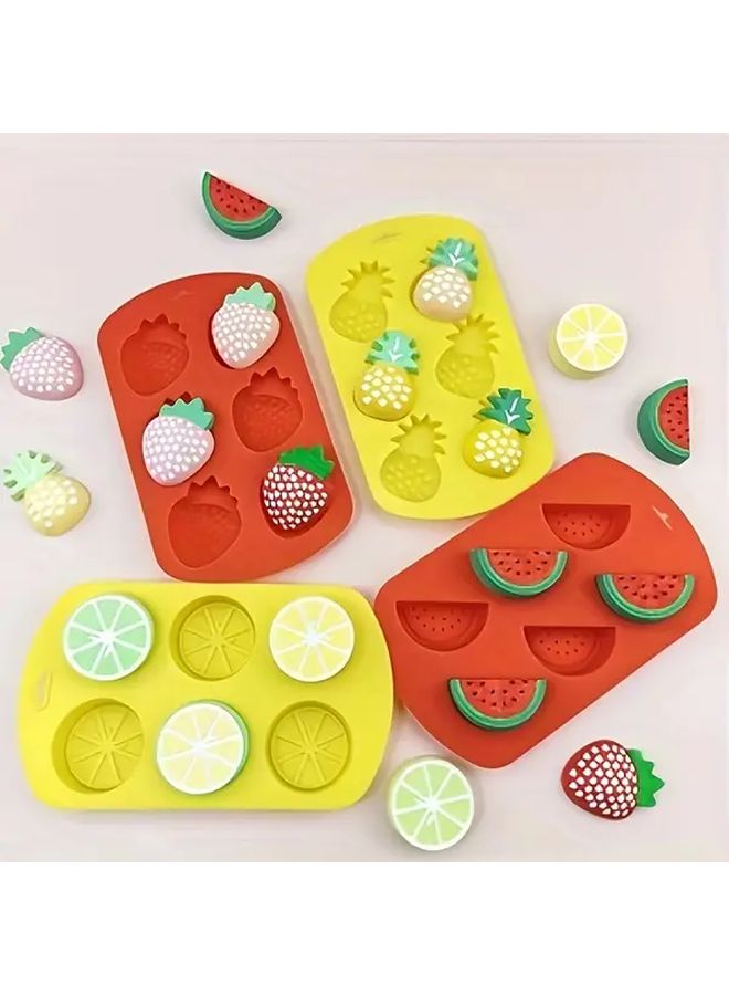 4Pcs Silicone Fruit Freeze Molds For Ice Cubes Chocolate Baking And Crafts - Image 1