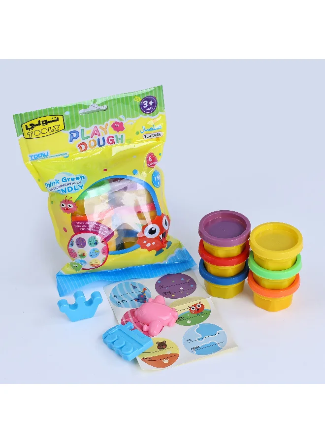 تولي مجموعة صلصال, معجون لعب, للأطفال  ناعم وآمن وبألوان متنوعة (6 قطع)