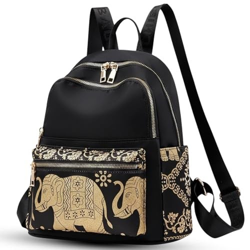 Monarch bizcom impex Ethnic Style Waterproof Oxford Backpack | Large Capacity Ladies Travel & College Bag | Laptop Backpack for Girls | Stylish, Durable & Lightweight Backpack for Women | Black - Image 1