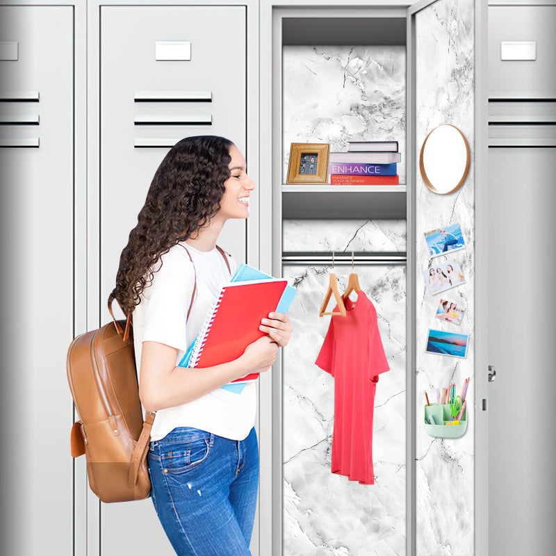 rookea 6 Pcs School Locker Magnetic Wallpaper, ROOKEA 12" x 12" Removable Magnetic Locker Wallpaper Locker Decorations for Girls, Trimmable Locker Accessories for Middle High School Students - Image 5
