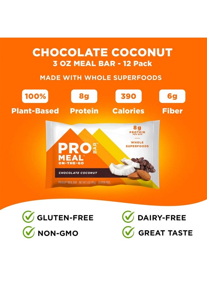 برو بار بروبار - بار وجبة، شوكولاتة جوز الهند، غير معدل وراثيًا، خالٍ من الغلوتين، صحي، نباتي، مكونات غذائية كاملة، طاقة طبيعية (12 قطعة) - Image 3