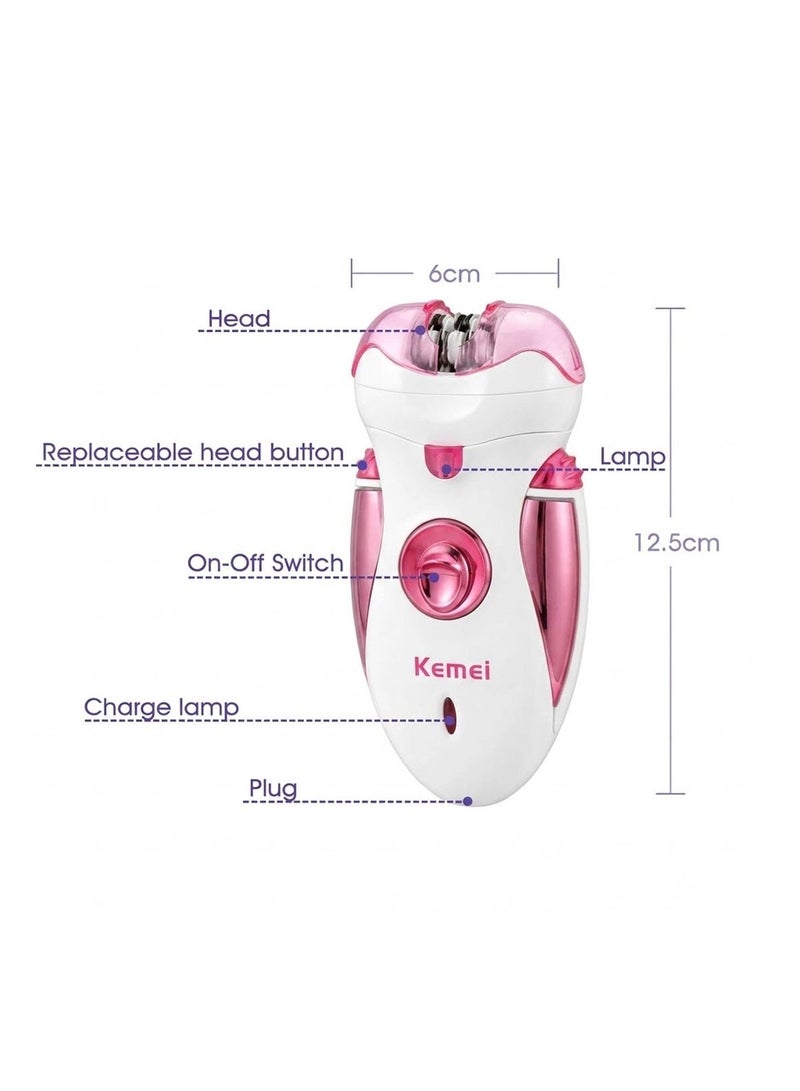 Mercury MC175 4 in 1 Lady Epilator for Women, Electric Hair Remover with Epilation, Shaver, Trimmer and Callus Remover Heads, 2 Speed Settings, Compact Handheld Body Grooming and Foot Care Kit for Home and Travel, Personal Hair Removal Care Set - Image 5
